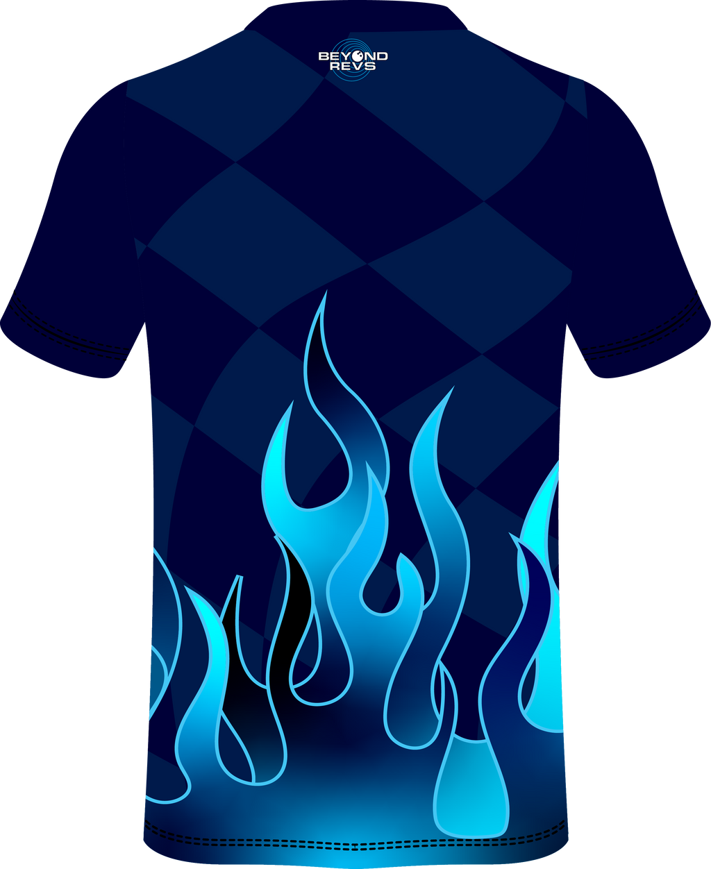 Blue Flame W/Checker flag