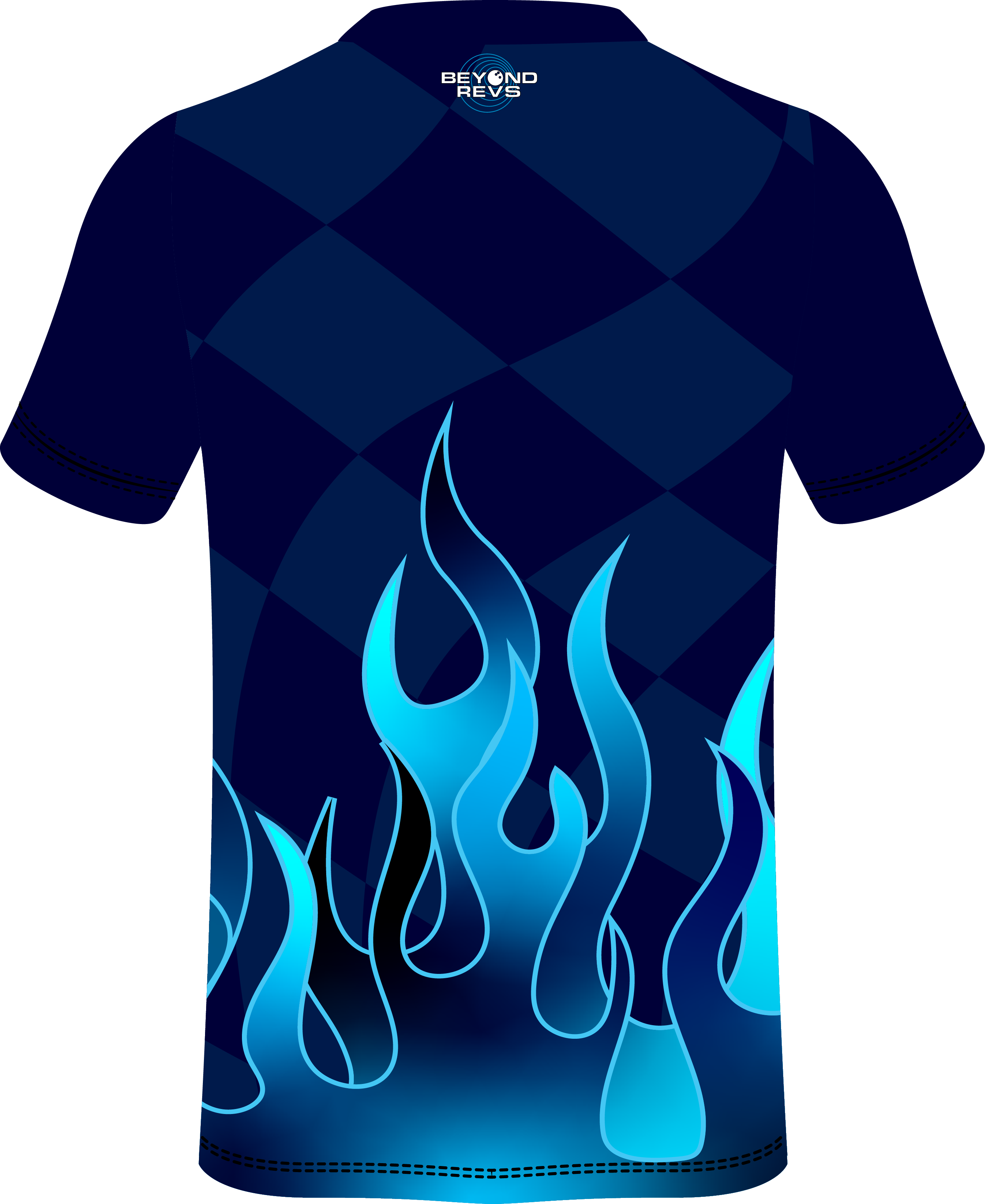Blue Flame W/Checker flag