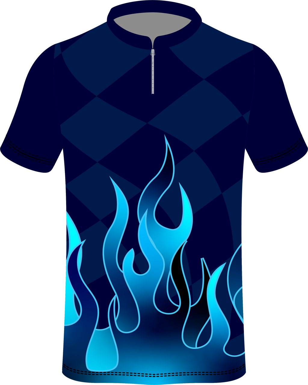 Blue Flame W/Checker flag