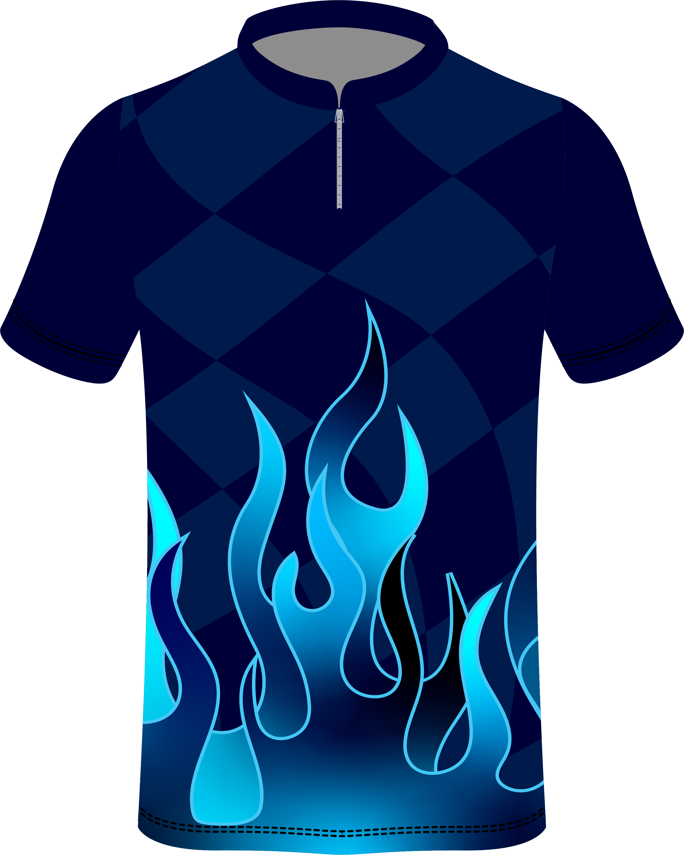 Blue Flame W/Checker flag