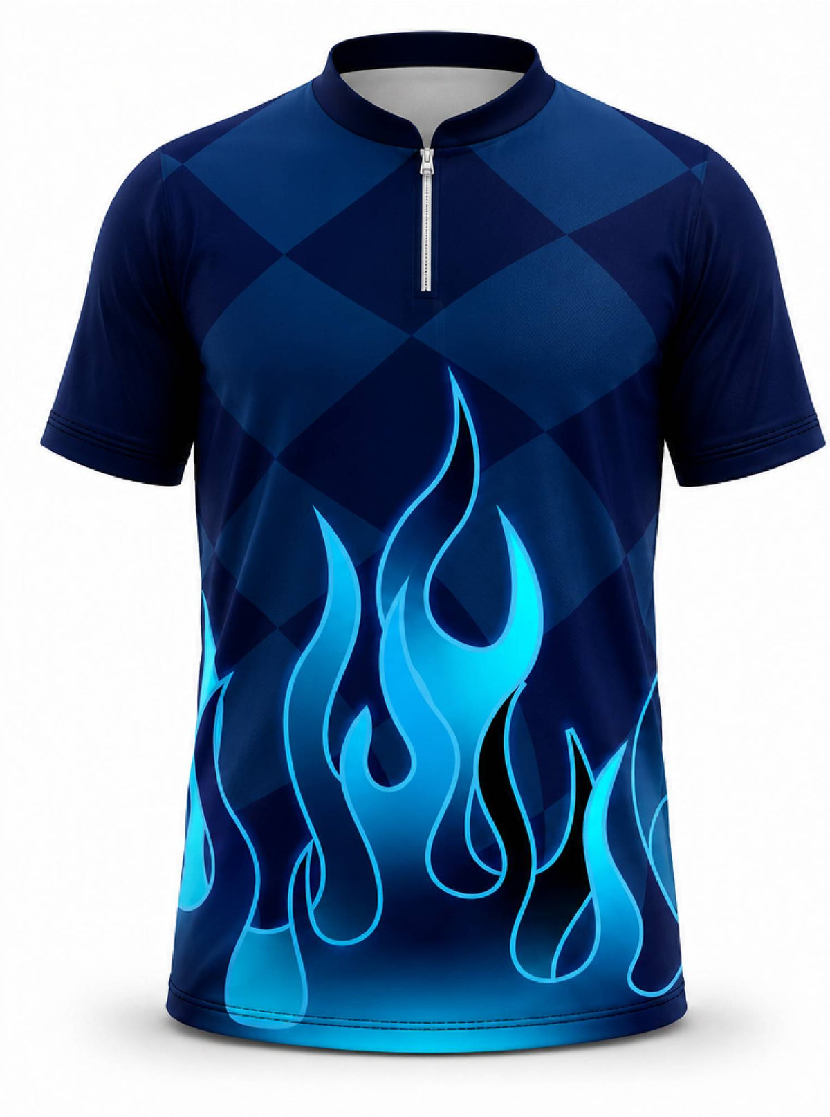 Blue Flame W/Checker flag