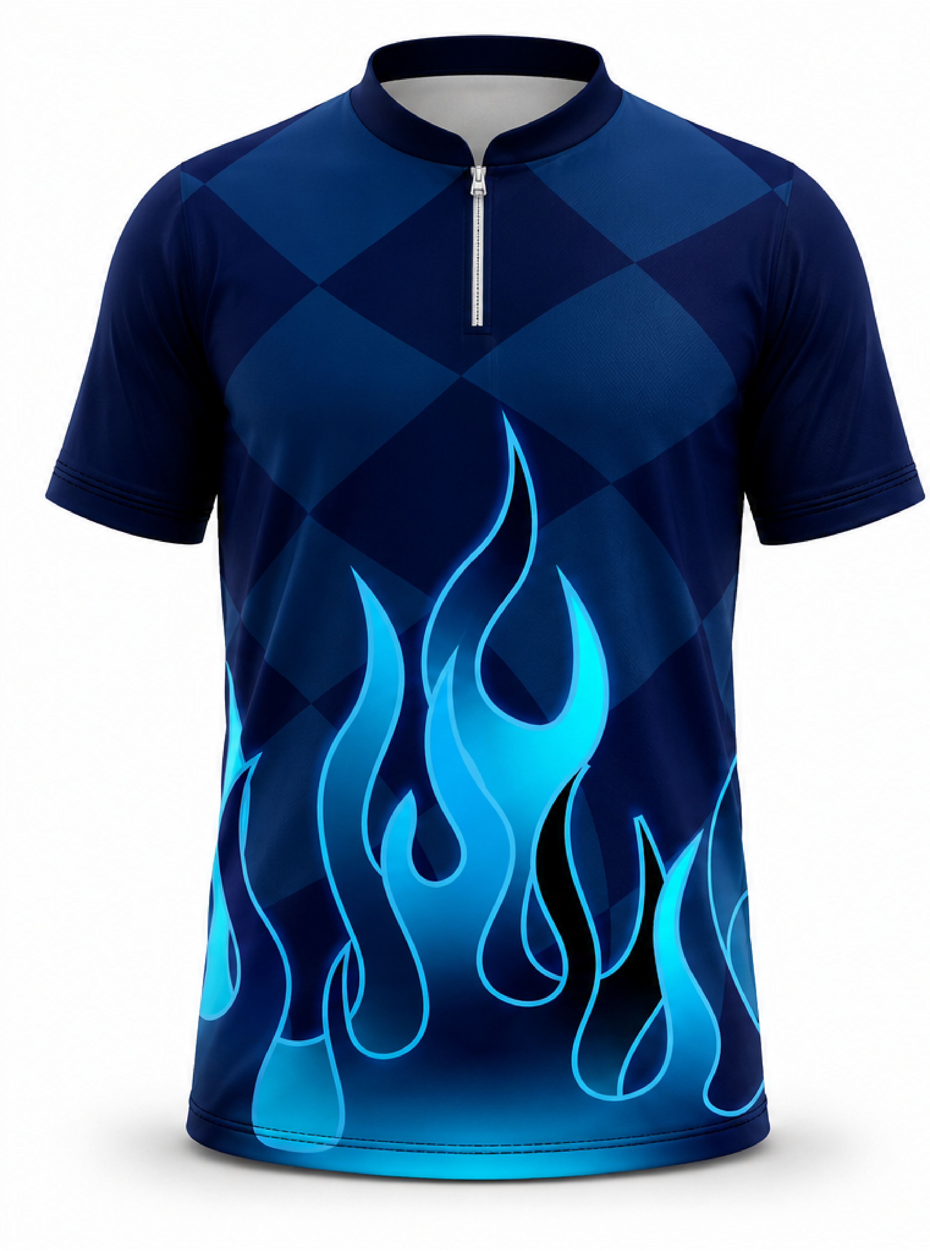 Blue Flame W/Checker flag