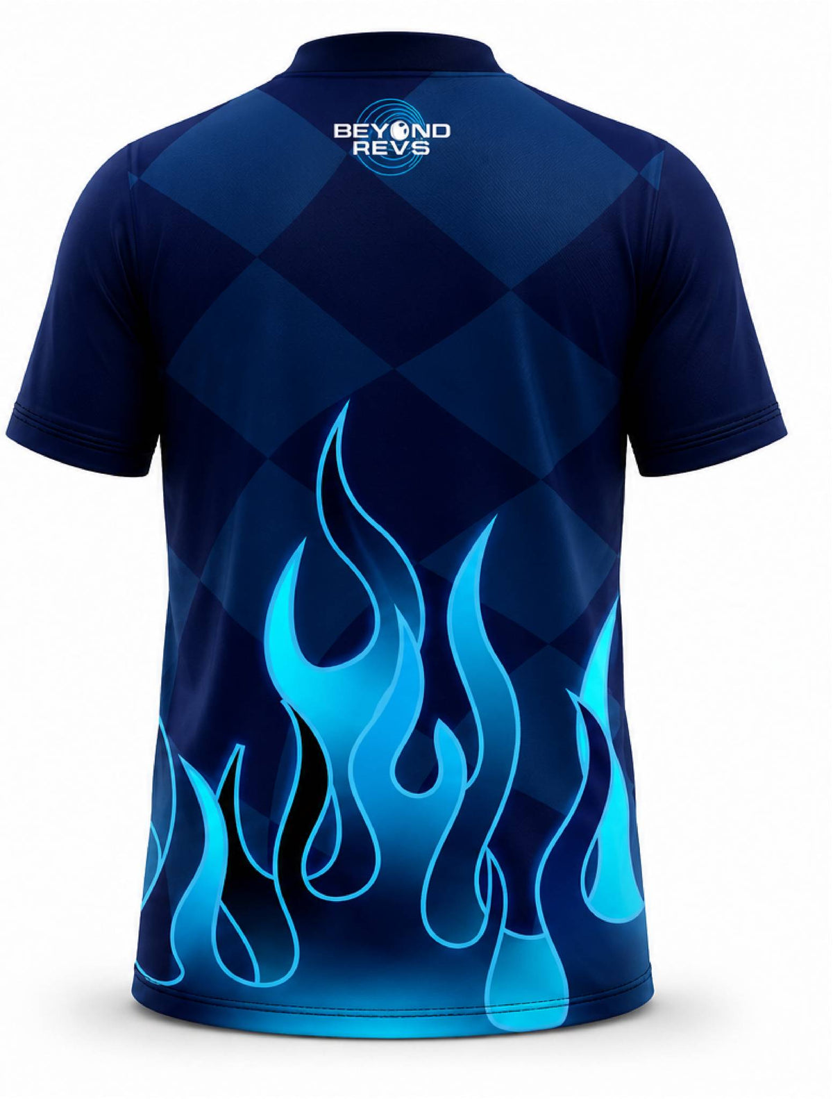 Blue Flame W/Checker flag