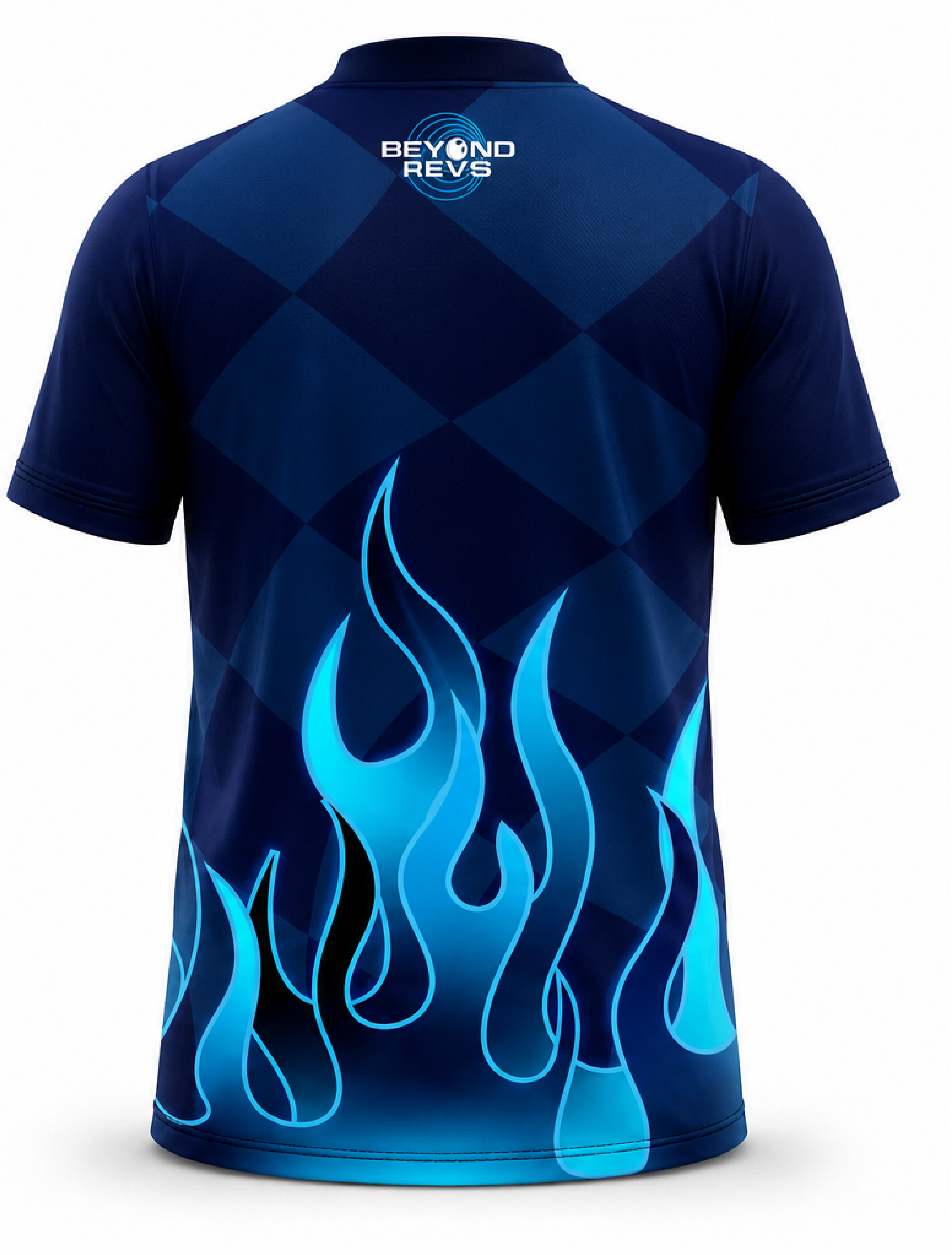 Blue Flame W/Checker flag