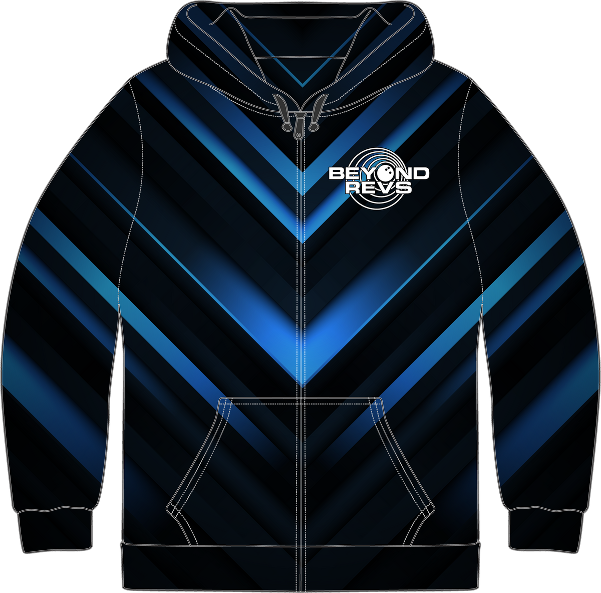 Zip Hoodie - Blue Lines