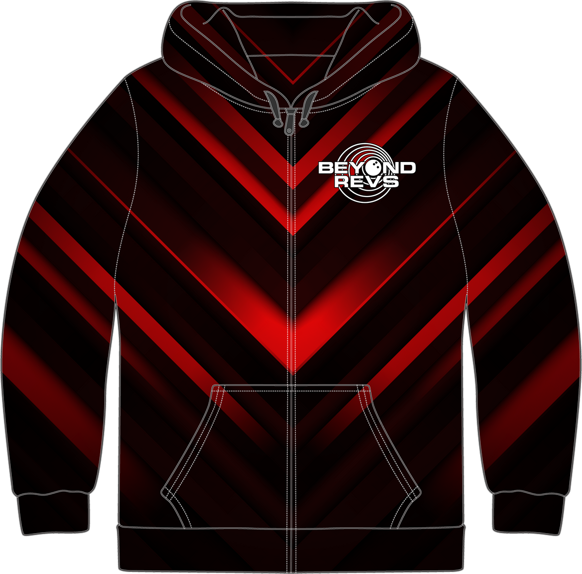 Zip Hoodie - Red Lines